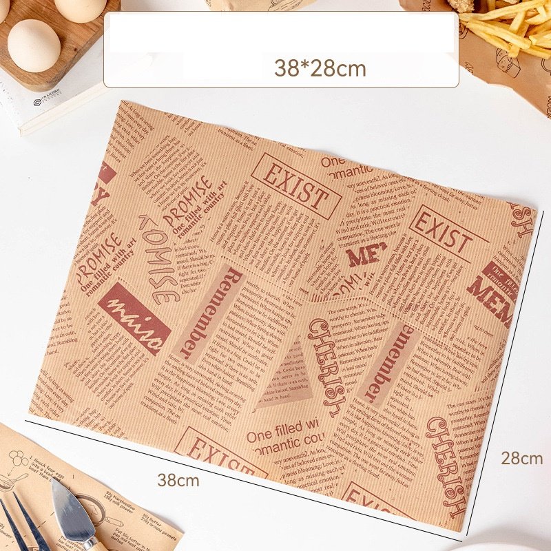Custom Logo Printing Hamburger Packaging Grease Proof Tissue Paper Sandwich Wrapping Deli Paper Shawarma Food Grade Wax Paper