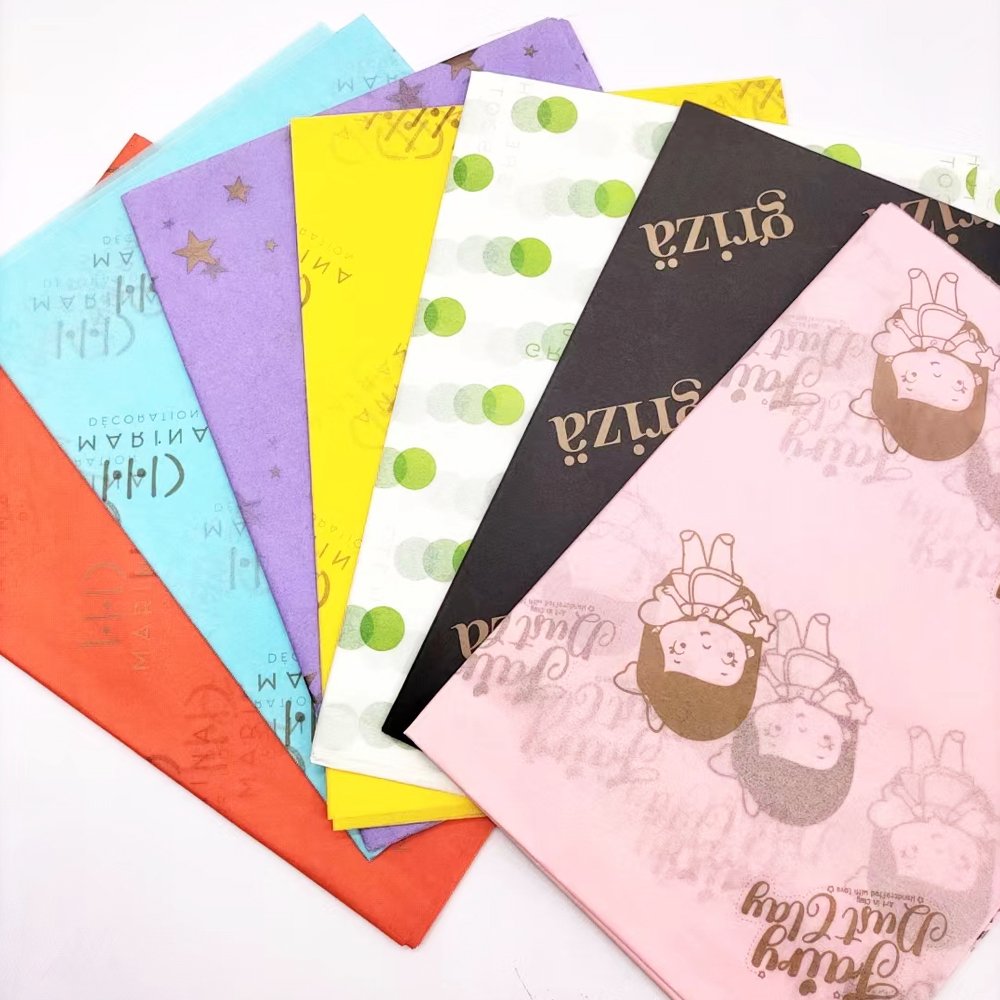Eco Friendly Custom Golden Logo Black Tissue Paper Sheet seidenpapier For Clothes Gift Packaging