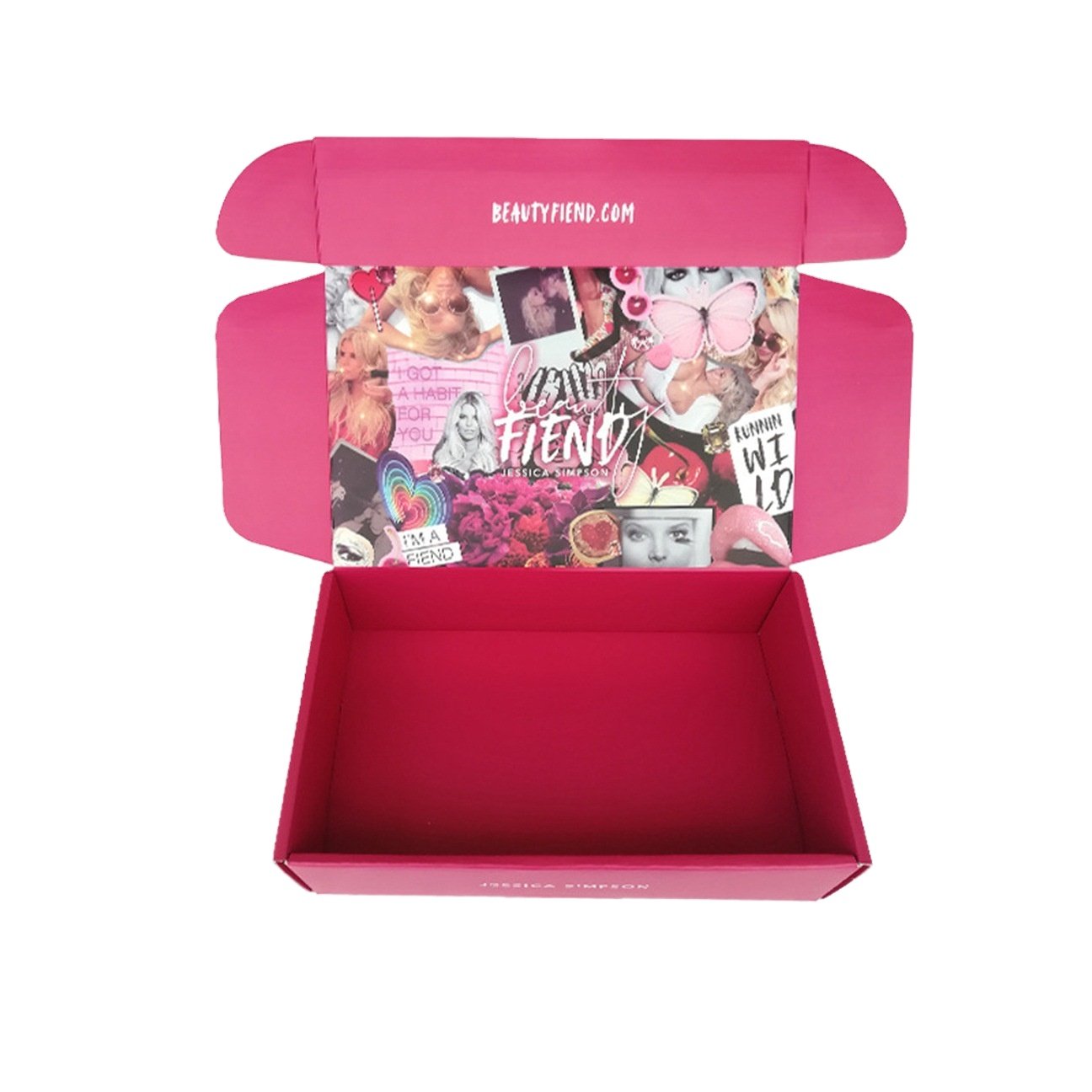 Customized recyclable pink color printing garment packaging corrugated carton shipping box