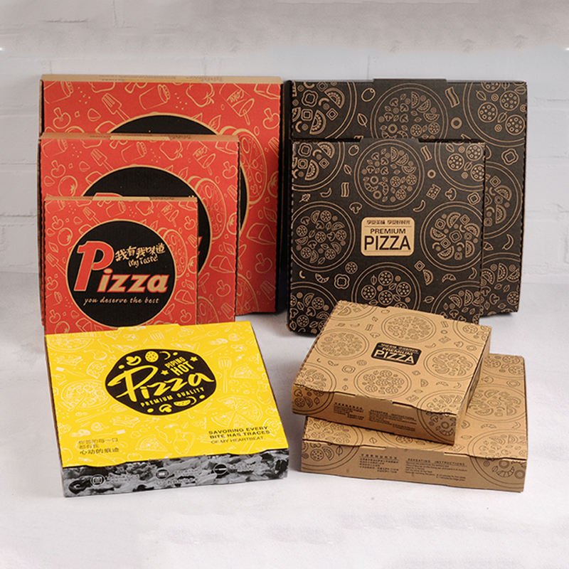 Custom Cheap Round Octagon Pizza Packaging Paper Box Takeaway Food Container Delivery Pizza Packaging Lunch Box Wholesale
