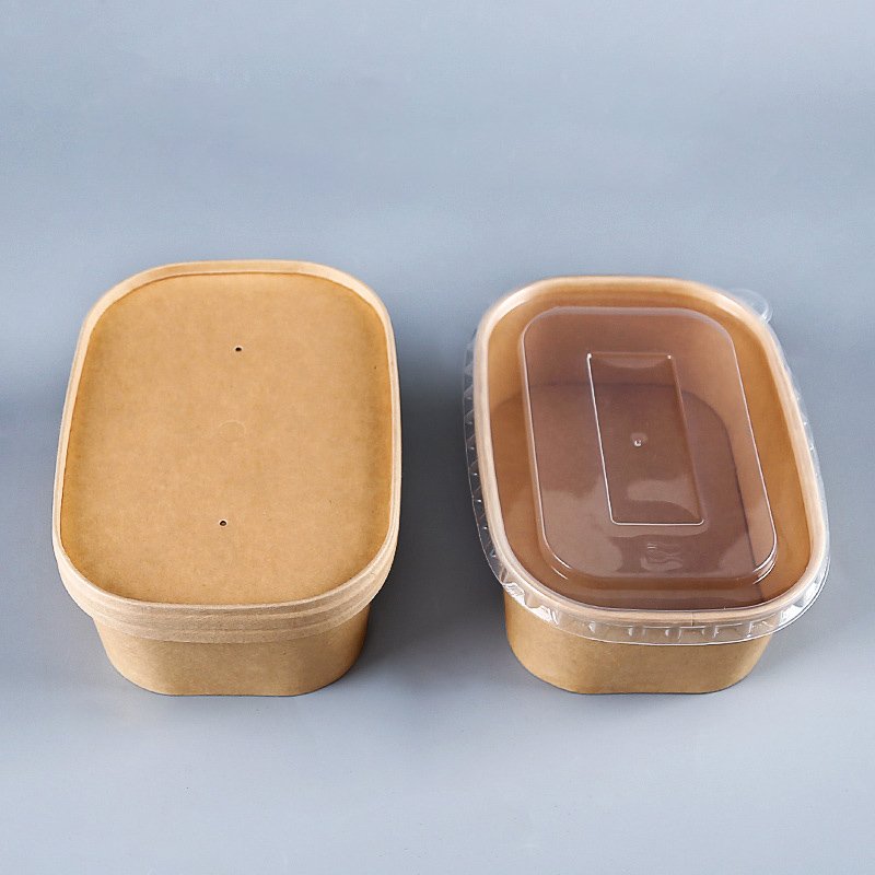 Disposable compostable biodegradable take away container paper food box,take out fast food packaging paper boxes with lid