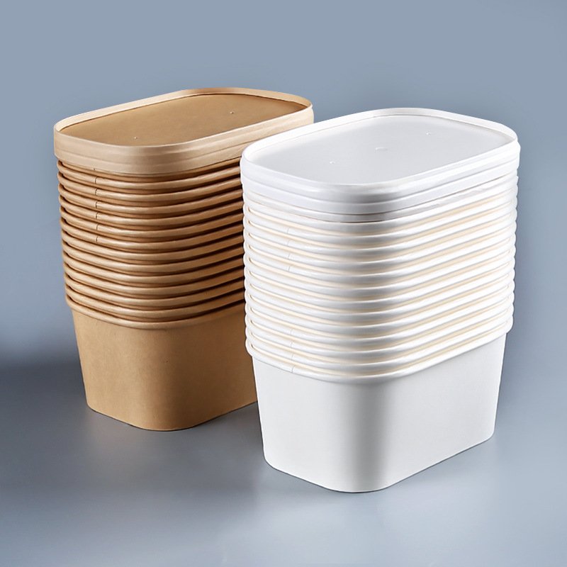 Disposable compostable biodegradable take away container paper food box,take out fast food packaging paper boxes with lid