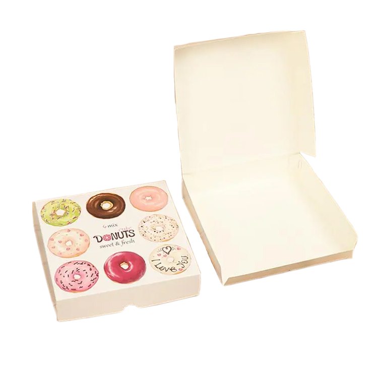 custom Donuts Packing Cartons One-off Blank Baking Packing Box for West Point paper cookie cake cups china donut box with logo