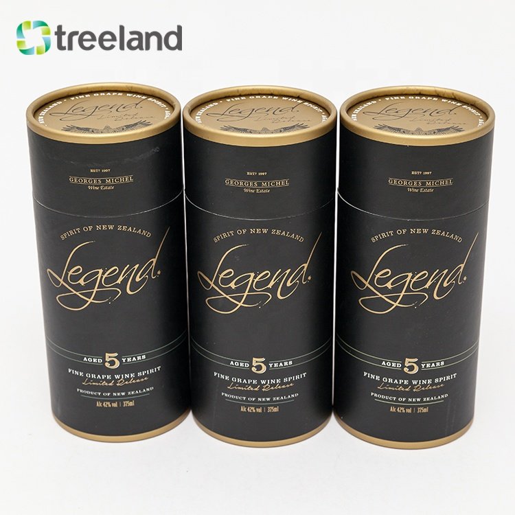 Custom Luxury whiskey packaging paper tube water bottle box packaging