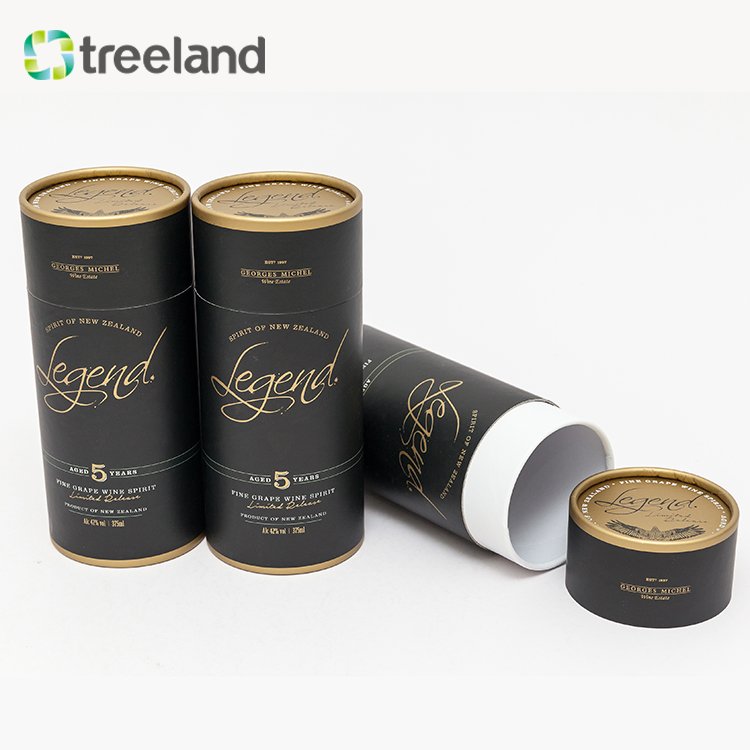 Custom Luxury whiskey packaging paper tube water bottle box packaging