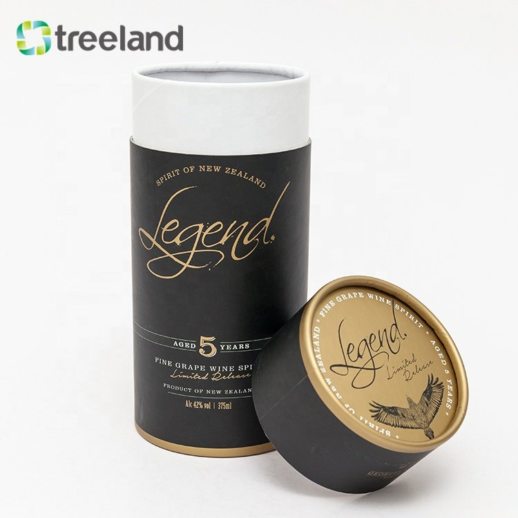 Custom Luxury whiskey packaging paper tube water bottle box packaging