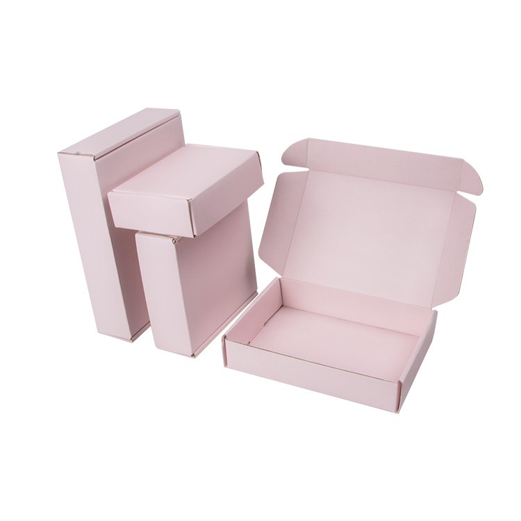 wholesale eco-friendly biodegradable packaging paper box pink mailer shipping boxes for jewelry clothes