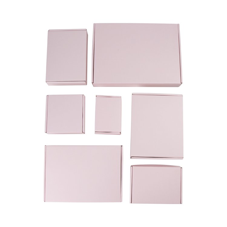 wholesale eco-friendly biodegradable packaging paper box pink mailer shipping boxes for jewelry clothes