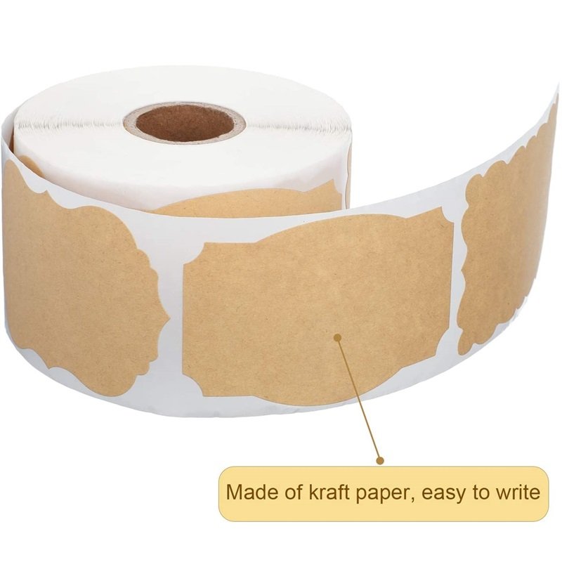 Custom Printed Logo Kraft Gift Paper Tags Blank Brown Kraft Packaging Labels Stickers for Bottle