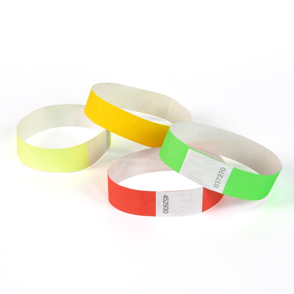 Paper Bracelet 3/4 inch Solid Tear Proof Disposable Printable Wristband for Event Christmas New year