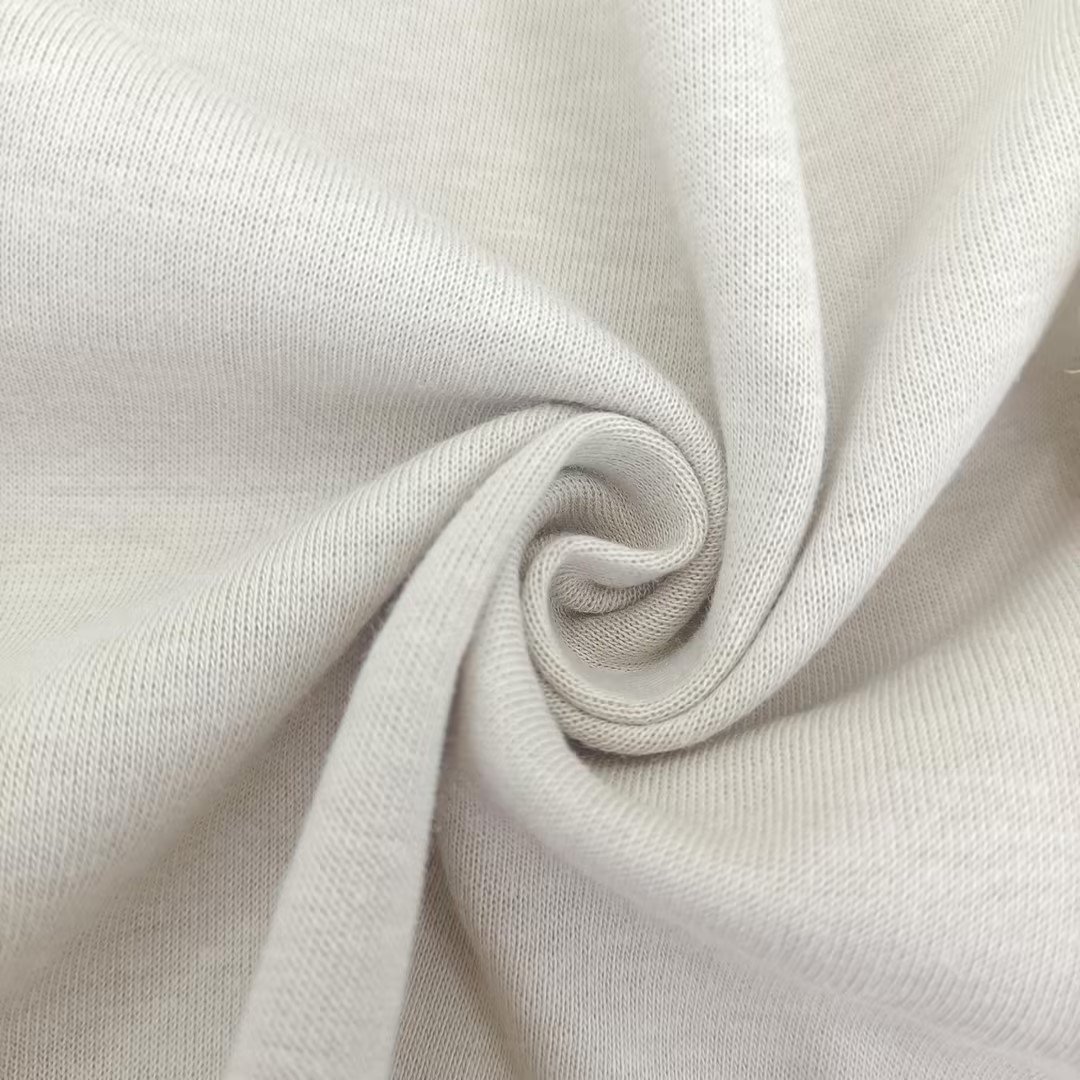 Yunda Factory 250Gsm 77%Cotton 9%Linen 14%Polyester Solid Interlock Fabric Cotton Linen Fabric For Clothing