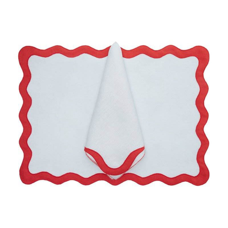 Linen Scalloped Embroidered Blue And White Pastel Cloth Cotton Place Mats Napkins A Soft Floral Cloth Napkins Yellow Place Mats