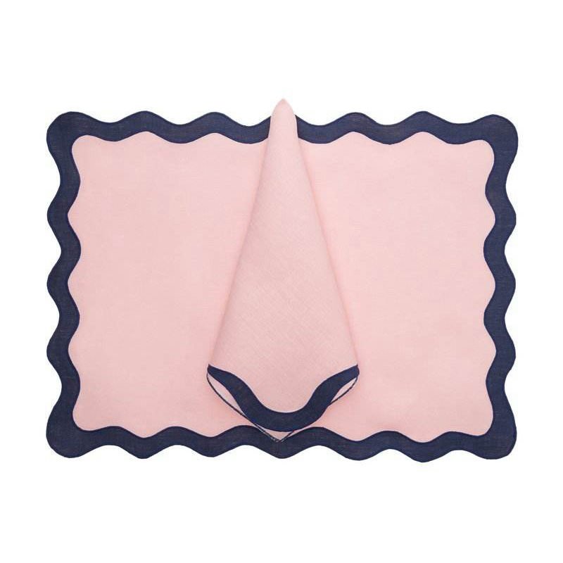 Linen Scalloped Embroidered Blue And White Pastel Cloth Cotton Place Mats Napkins A Soft Floral Cloth Napkins Yellow Place Mats