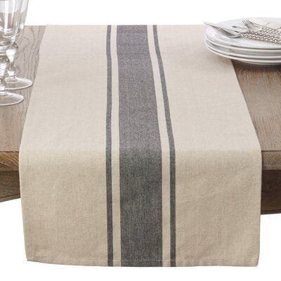 Bring a Vintage-Charm Modern Touch to Your Table with Our 100% Pure Linen Center Stripe Table Runner Order Now!