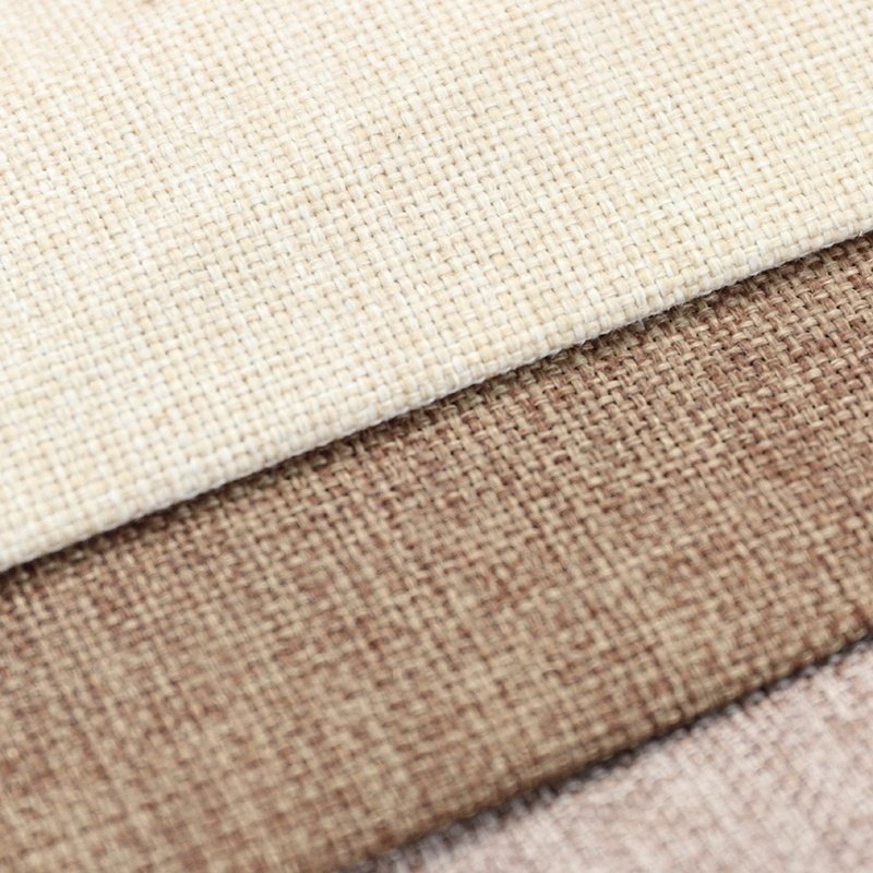 100% poly linen stretch fabric suppliers yarn plain dyed fabric for curtain and sofa