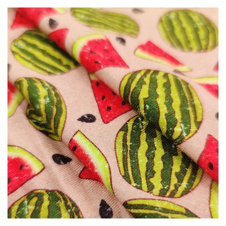 100% Bamboo Fiber Custom print Organic Acrylic Cotton Knit Fabric For shirt, dress, pajamas
