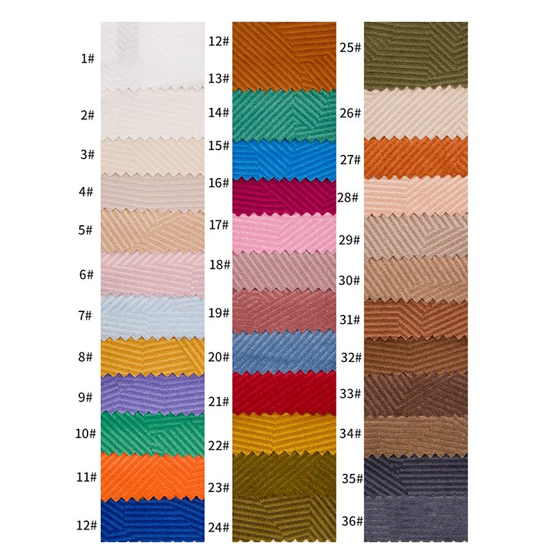 100% Microfiber Polyester 50+ Colors Embossed Striped Floral Jacquard Fabric for Curtain