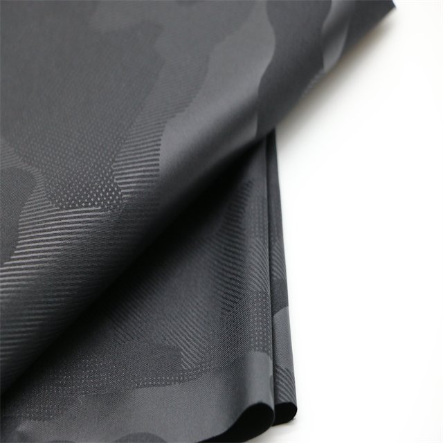 Factory Price waterproof 300T Custom Camouflage Embossed 100% RPET Polyester Pongee Fabric for down jacket