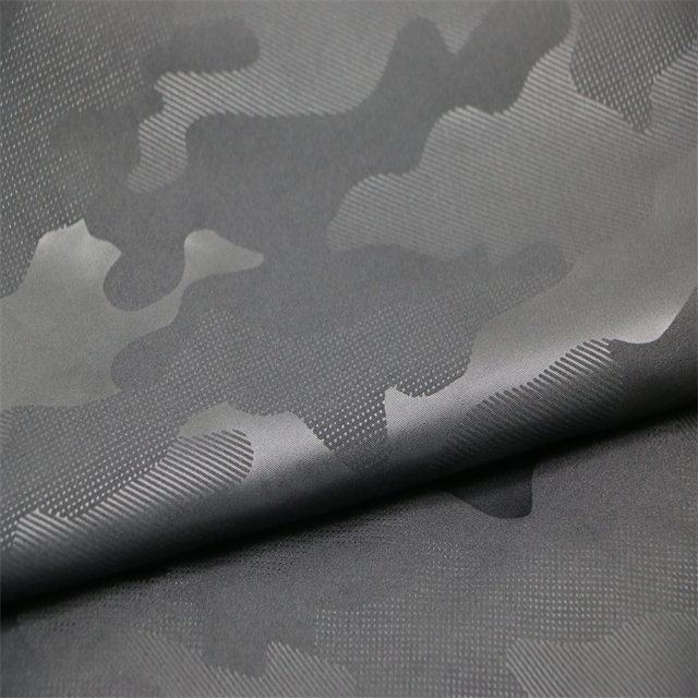 Factory Price waterproof 300T Custom Camouflage Embossed 100% RPET Polyester Pongee Fabric for down jacket