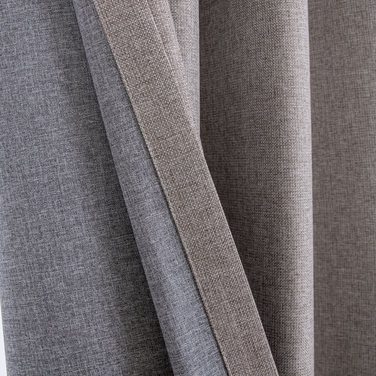 Great Selling New Style King Linen Fabric Dark Gray Color 100% Blackout Jacquard Fabric Home Textile Curtain