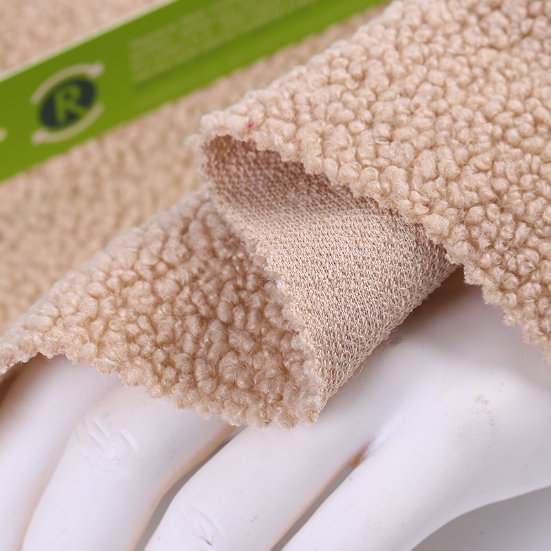 Hot 100% Recycled Polyester Soft Curly Italian Boucle Knit Double Sided Fleece Textile Fabric Boucle For Women Coats