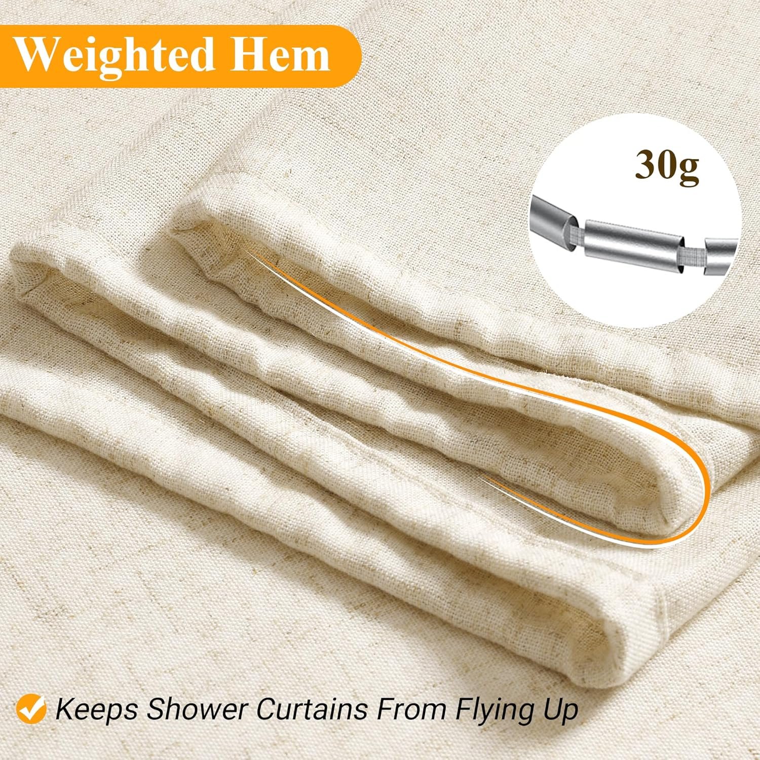 100% linen waterproof bathroom custom modern fabric wholesale shower curtains shower curtains with magnet
