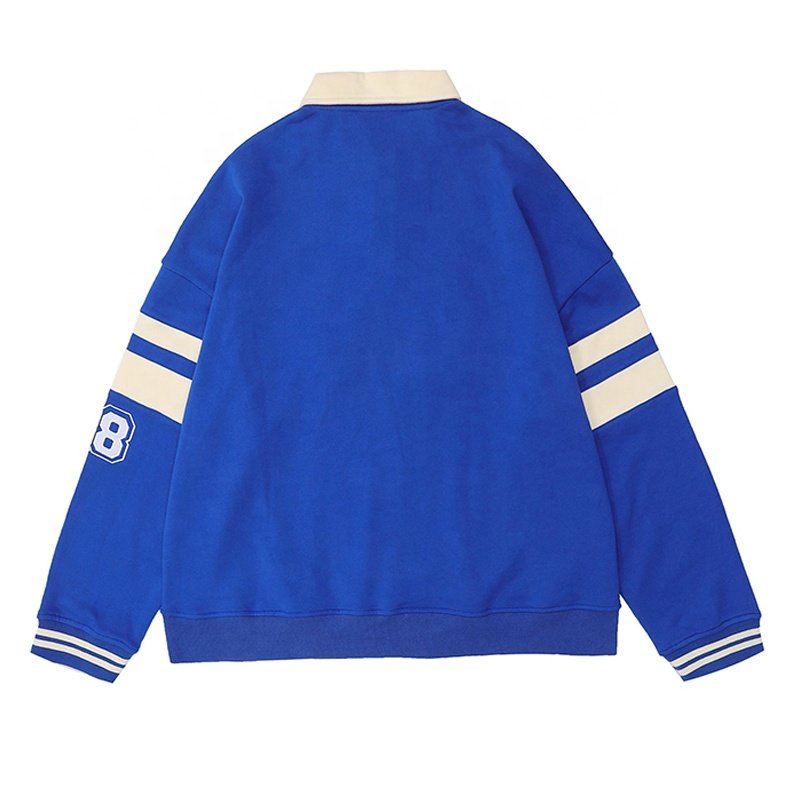 Eco Friendly Cotton Jersey Your Own Logo Felt Embroidery Rugby Shirt polo Custom Rugby Shirt