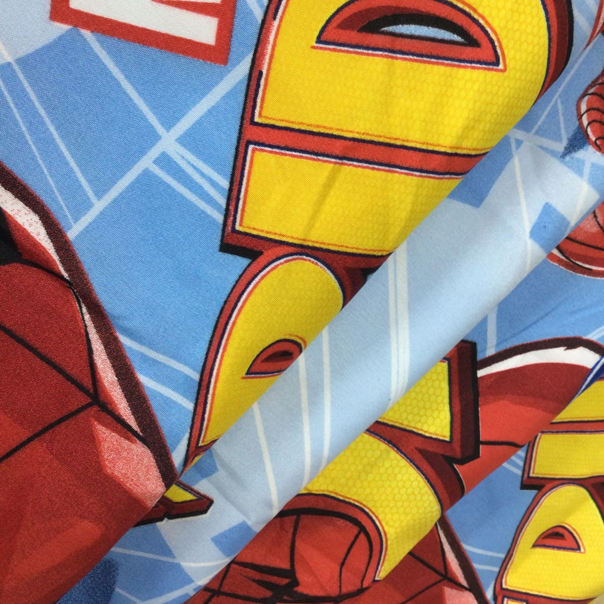 Hot sale Spiderman cartoon design children bed sheet fabric microfiber pigment printed fabric peach skin fabric