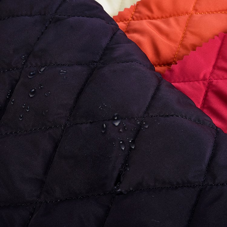 Classical double face diamond pattern quilted lining fabric with different padding for winter jacket