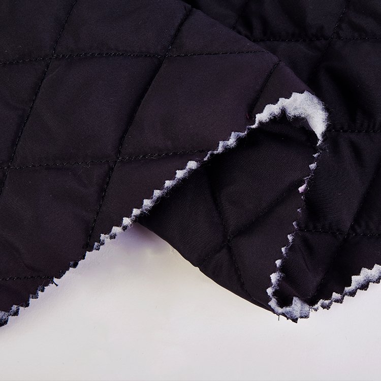Classical double face diamond pattern quilted lining fabric with different padding for winter jacket