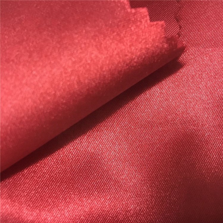 Factory direct sale red 100% printed polyester silk fabric satin