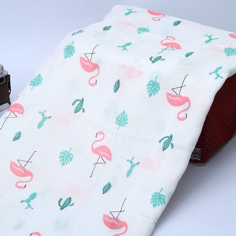 Wholesale printed gauze bamboo cotton muslin fabric for baby swaddle
