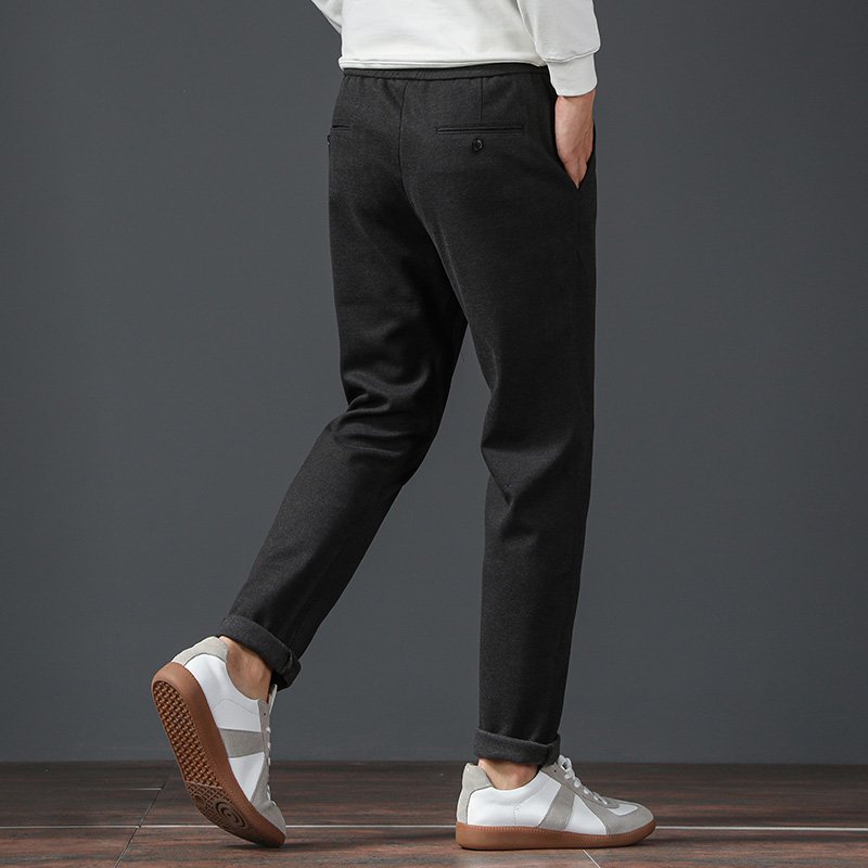 Men's Thick Warm Casual Pants Fitness Outdoor Activities Elastic Waist Leggings Drawstring Stripe Printed Classic Winter Running