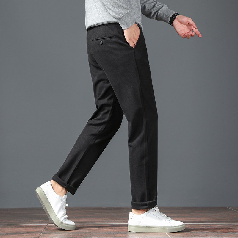 Men's Thick Warm Casual Pants Fitness Outdoor Activities Elastic Waist Leggings Drawstring Stripe Printed Classic Winter Running