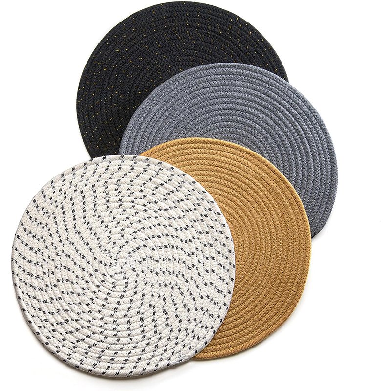 Orchid Garden round Placemat Non-slip Leather Rose Gold Silicone Cotton Brown Printed 10 Pcs Per Poly Bag Dining Tables Weddings