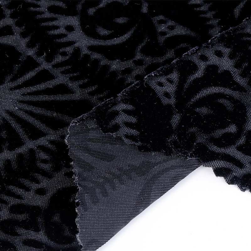 New Fashion Design Custom 4 Way Jersey Burnout Velvet Stretch Fabric For Dress Garments