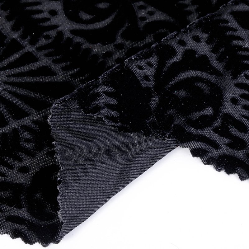 New Fashion Design Custom 4 Way Jersey Burnout Velvet Stretch Fabric For Dress Garments