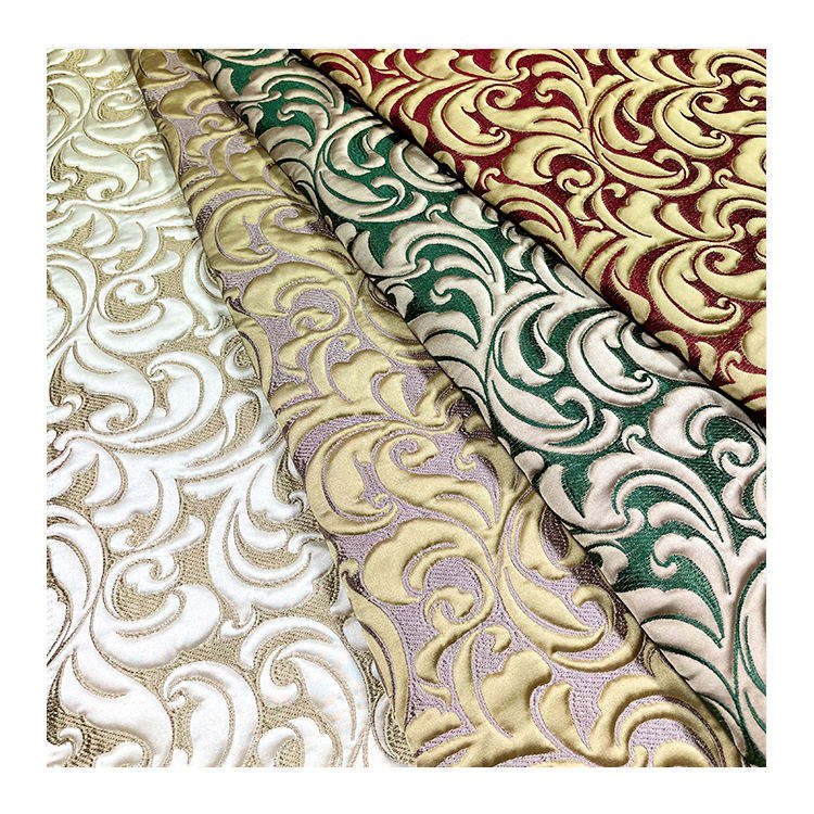 New Pattern 3D Abrasion Resistant Full Pattern Upholstery Fabric Velvet Embroidery Sofa Fabric