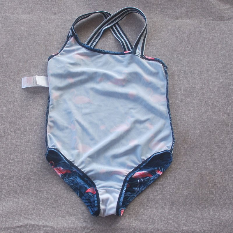 Girls Camisole Gymnastics Sports Wearing Workout Gym Flamingo Pattern Jumpsuit Kids Nylon Soft Fabric Dance Practice Attires