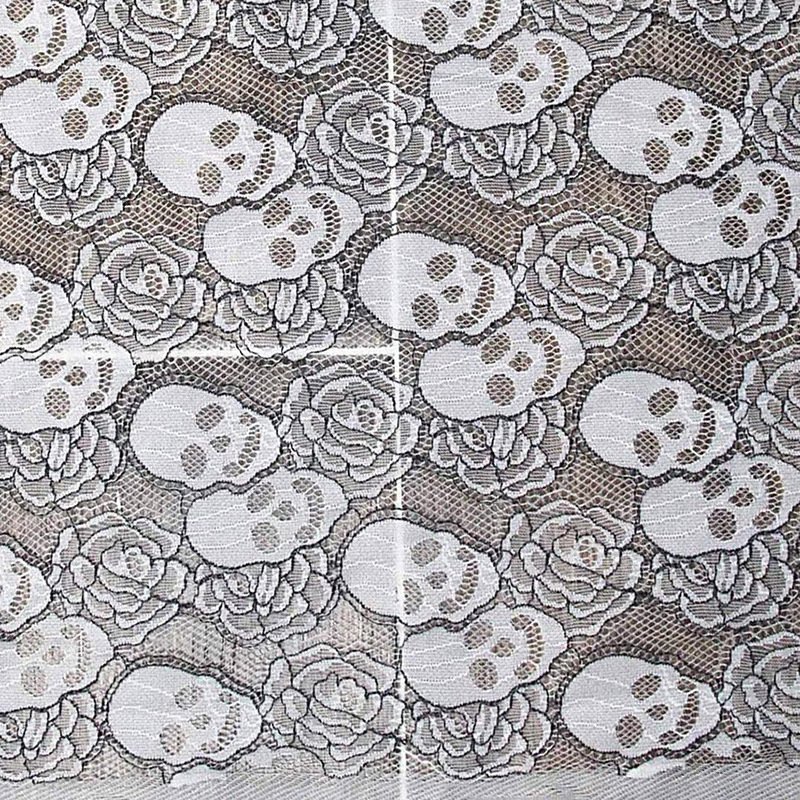 Width 150 cm Halloween Decorative Lace Fabric Skull Mesh Lace For Tablecloth Stage Wear