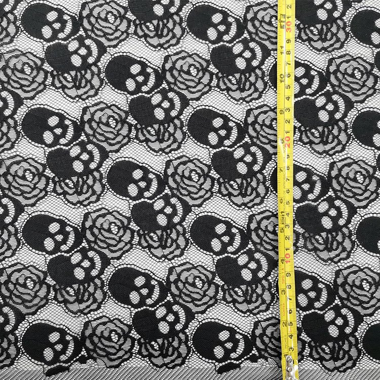 Width 150 cm Halloween Decorative Lace Fabric Skull Mesh Lace For Tablecloth Stage Wear
