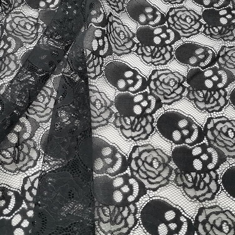 Width 150 cm Halloween Decorative Lace Fabric Skull Mesh Lace For Tablecloth Stage Wear