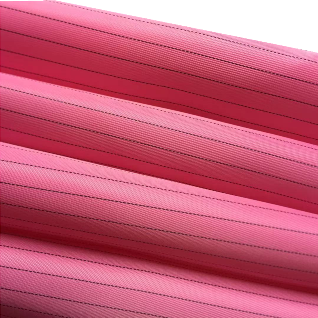 100% Polyester Waterproof Woven Stripe Twill Conductive Wire ESD Fabric Anti Static Fabric for Lining Uniform