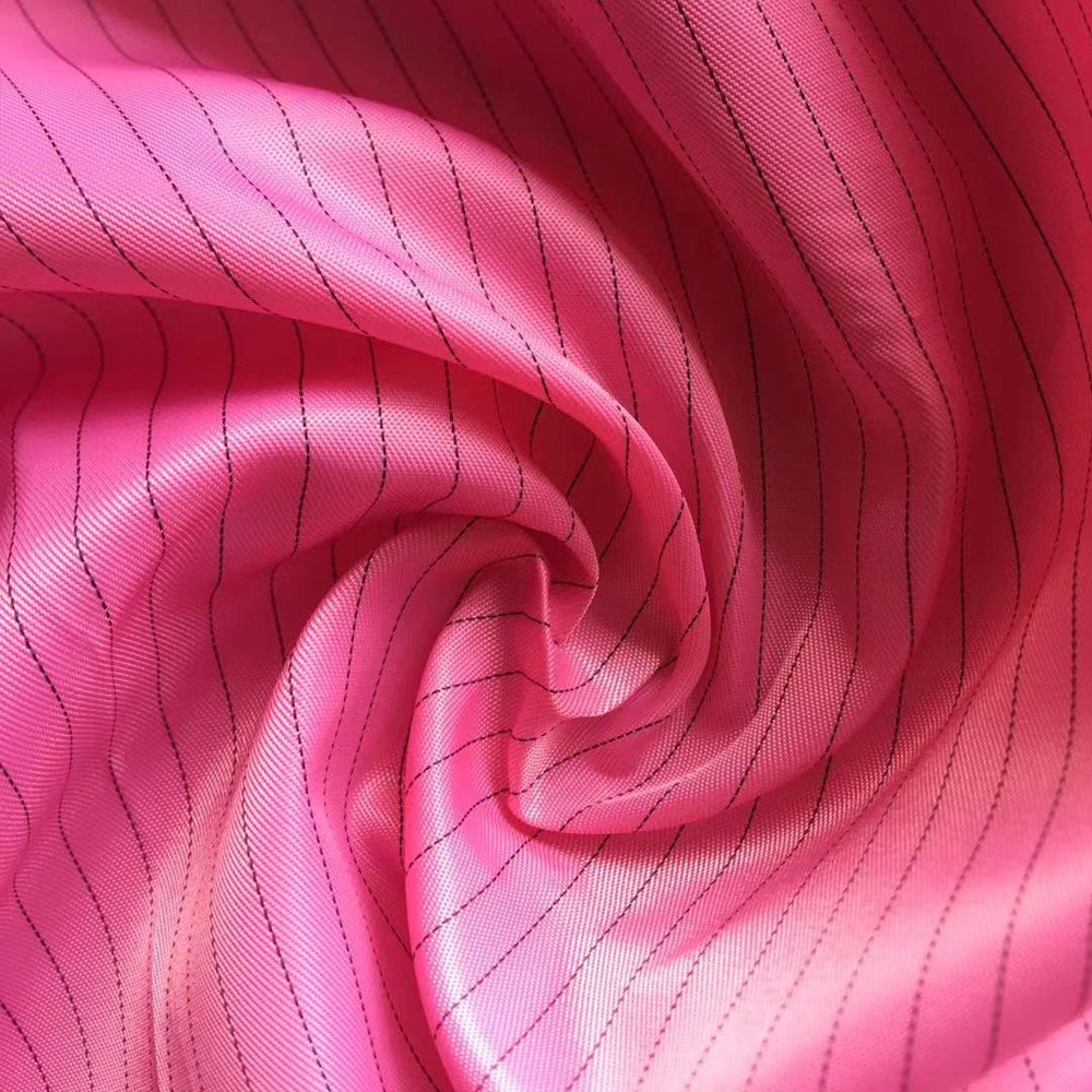 100% Polyester Waterproof Woven Stripe Twill Conductive Wire ESD Fabric Anti Static Fabric for Lining Uniform