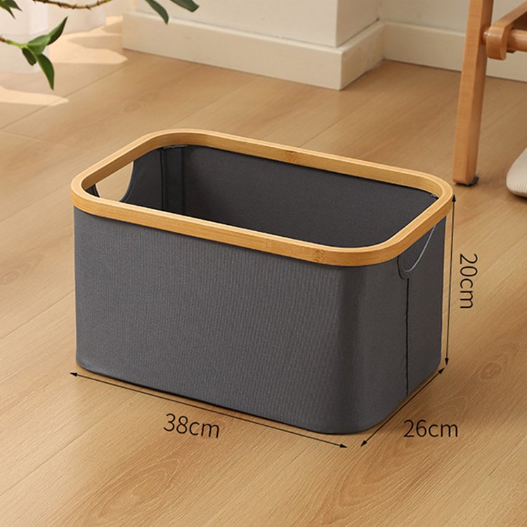 Wholesale bathroom storage basket clothes cotton basket foldable canvas fabric storage basket with handles