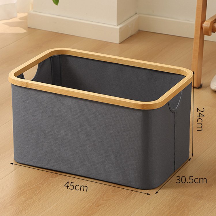Wholesale bathroom storage basket clothes cotton basket foldable canvas fabric storage basket with handles