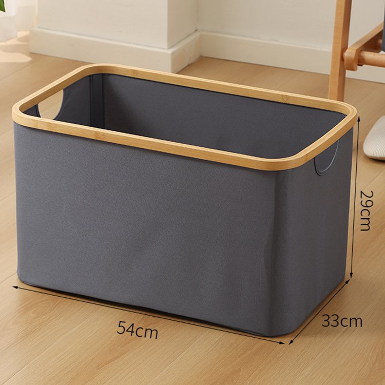 Wholesale bathroom storage basket clothes cotton basket foldable canvas fabric storage basket with handles