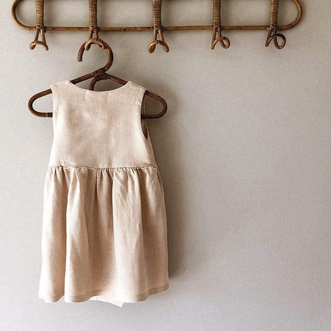Cute Girls Linen Wrap Dress Dressy Casual for Baby Toddler Kids Child