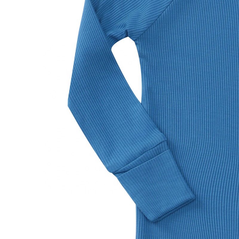 newborn clothes foreign trade infant baby Coveralls solid color long sleeve ribbed bamboo fiber baby onesie zipper baby pajamas