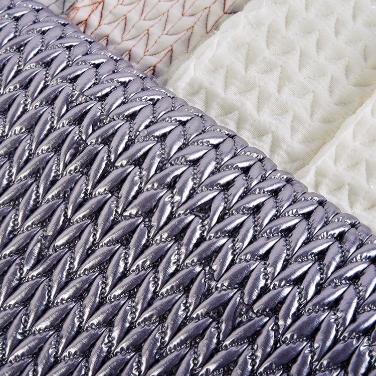 High quality silver coated nylon quilted fabric with spandex jacket fabric